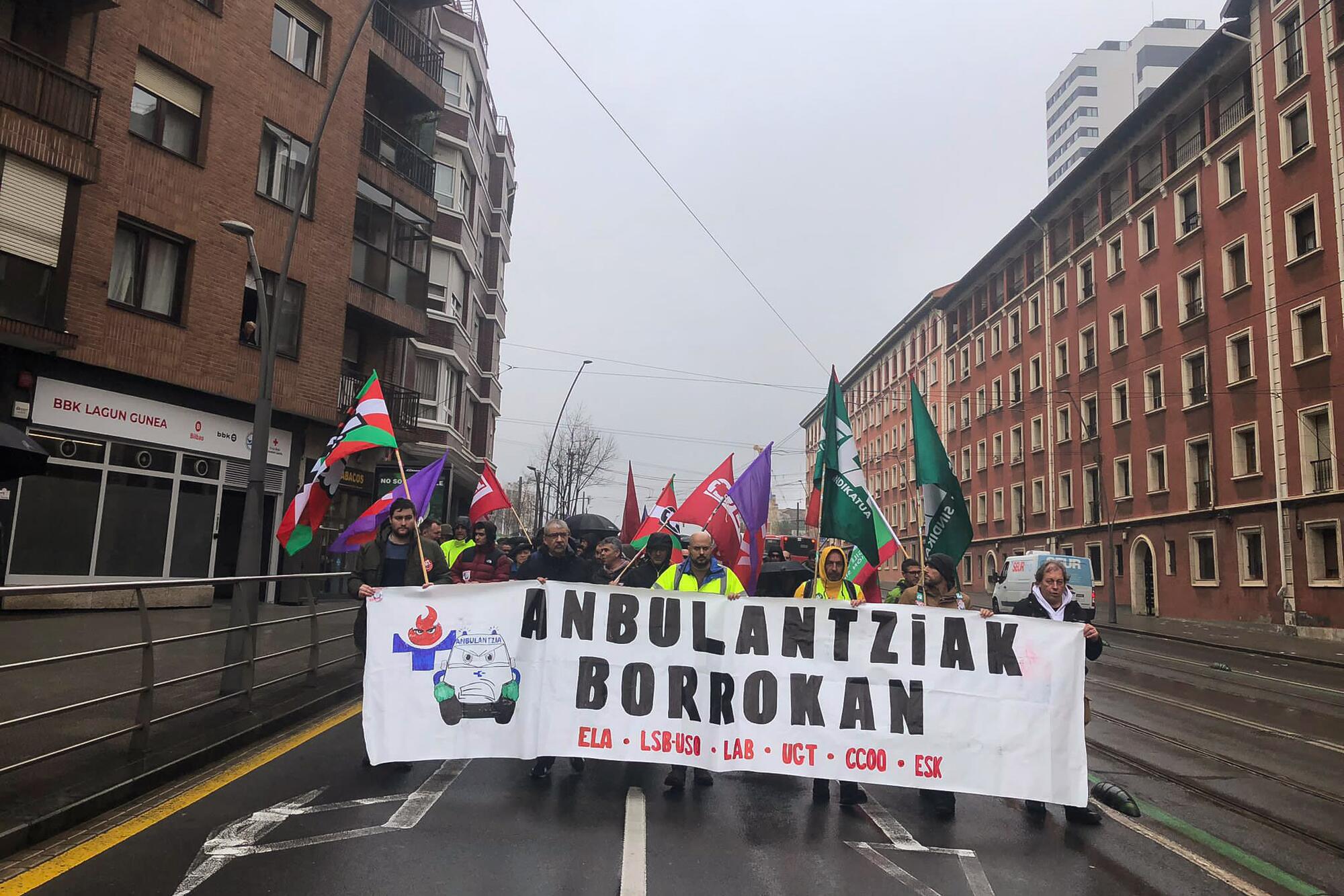 Manifestación ambulancias CAV